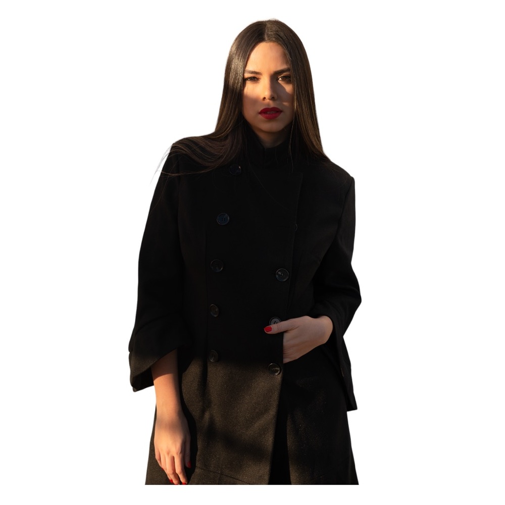 New High Neck (Black) Size Large Overcoat